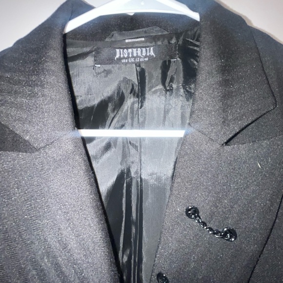 Disturbia Juno Relaxed Chain Detailed Blazer black size 8 - Picture 5 of 5